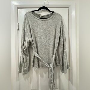 Grey Long Sleeve Sweater Top